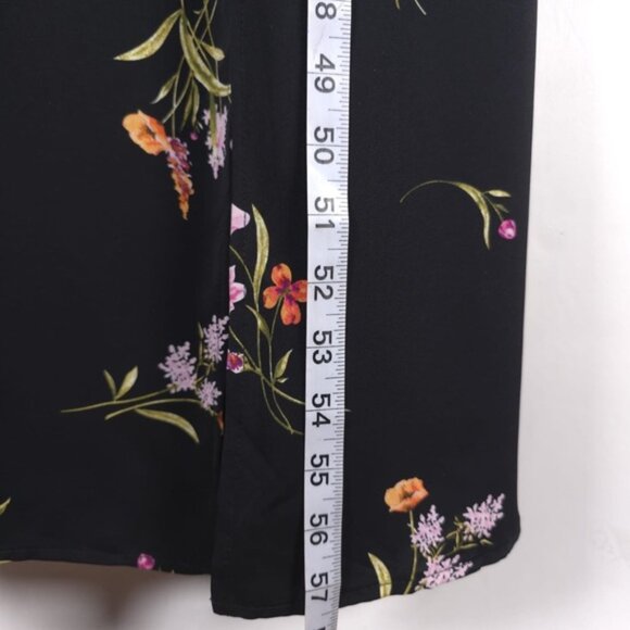 Lulus Blooming Vision Black Floral Maxi Dress Side Slit Size LARGE - Picture 9 of 13